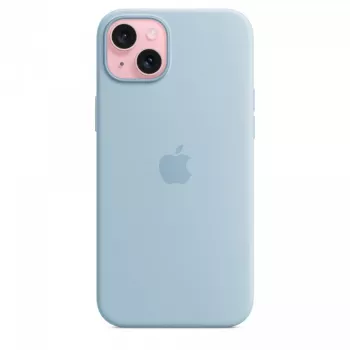 Siliconenhoesje Apple iPhone 15 Plus lichtblauw MagSafe