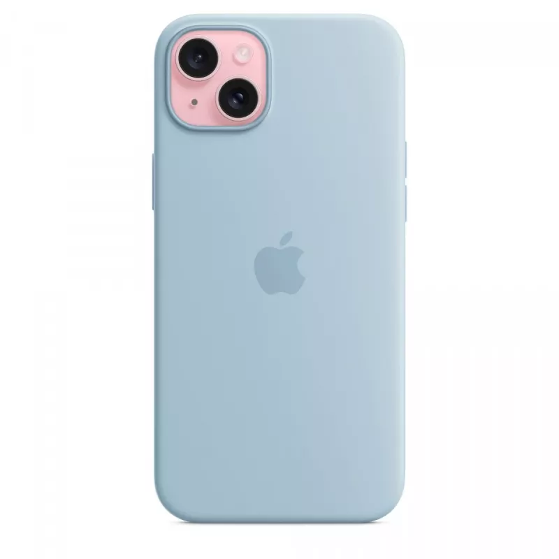 Siliconenhoesje Apple iPhone 15 Plus lichtblauw MagSafe