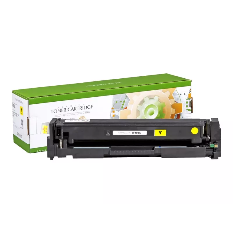 STATIC tonercartridge compatibel met HP CF402X geel hoge capaciteit compatibel 2.300 pagina's