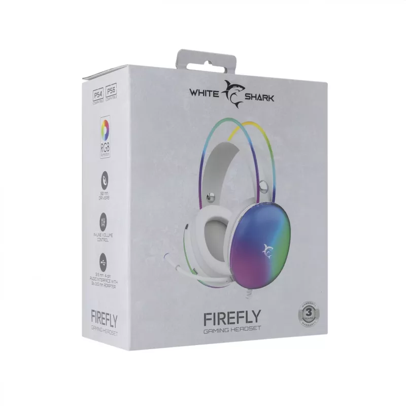 Koptelefoon White Shark GH-2342 Firefly wit