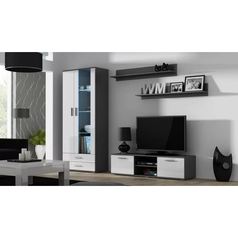Cama TV-standaard SOHO 140 grijs/wit glanzend
