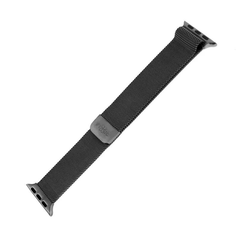 Mesh-band vervanging voor Apple Watch van FIXED — compatibel met 42/44/45/46/49 mm (zwart)