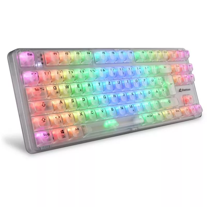 Crystal Shark, gaming-toetsenbord wit, DE-layout, KTT