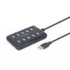 USB-hub Gembird UHB-U2P10P-01 — 10-poorts USB 2.0-hub