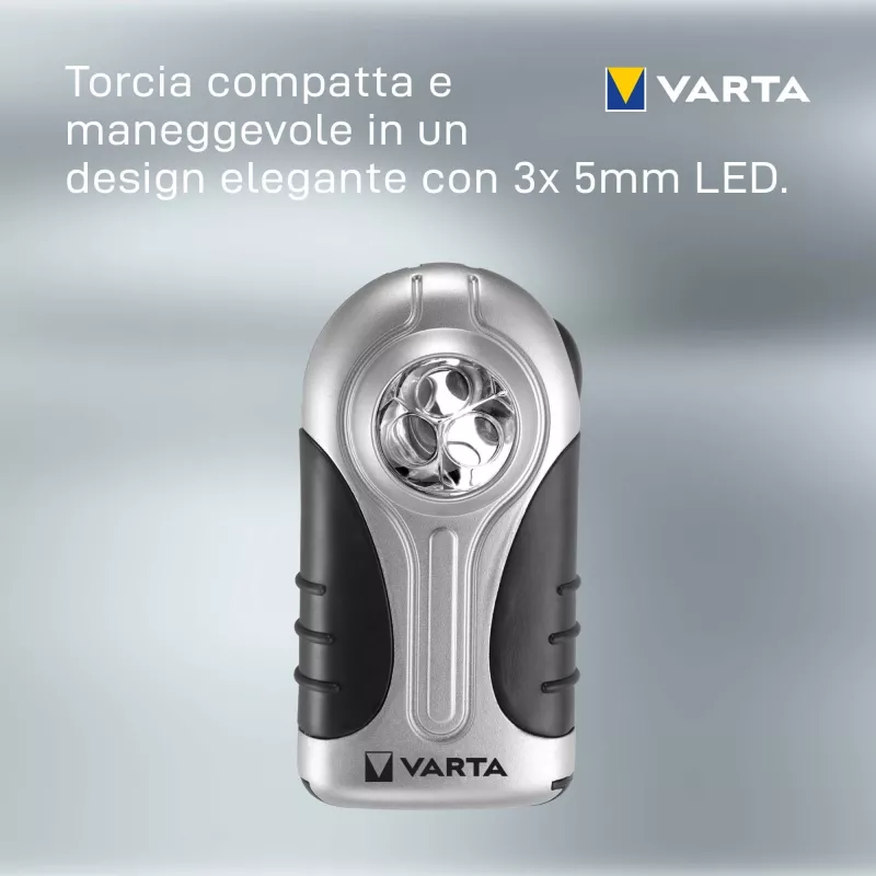 Handlamp Varta 16647 zwart zilver