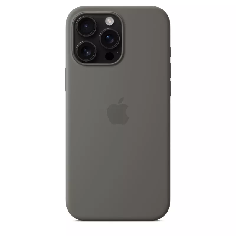 Siliconen case met MagSafe voor iPhone 16 Pro Max - steengrijs