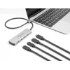 DeLOCK USB Type-C hub 10 Gbps 4 poorten aluminium grijs