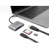 Delock 91016 USB-C-kaartlezer voor SD- en microSD-kaarten met USB-A-poort en USB-C PD