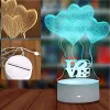 Nachtlamp Extralink HOME 3D optische illusie vier harten USB nachtlamp