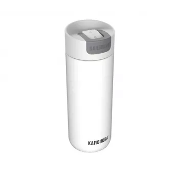Thermobeker Kambukka Olympus 500 ml – roestvrij staal 18/10, vacuümgeïsoleerd, spatvrij, antislipbodem, wit