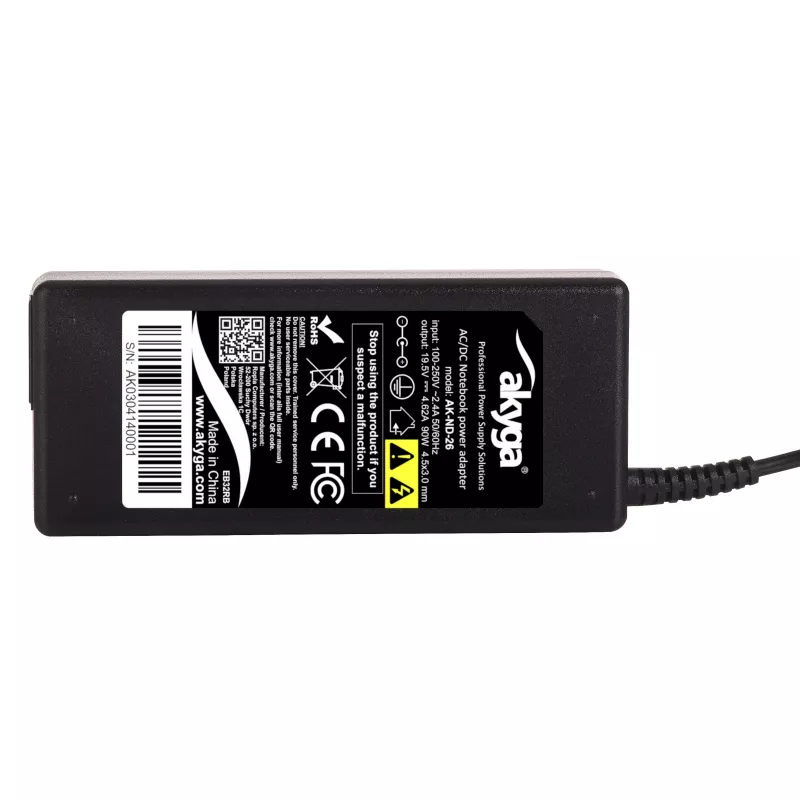 Akyga AK-ND-26 laptopvoeding voor HP, 90 W, 19,5 V, 4,62 A, 4,5 x 3,0 mm + pin