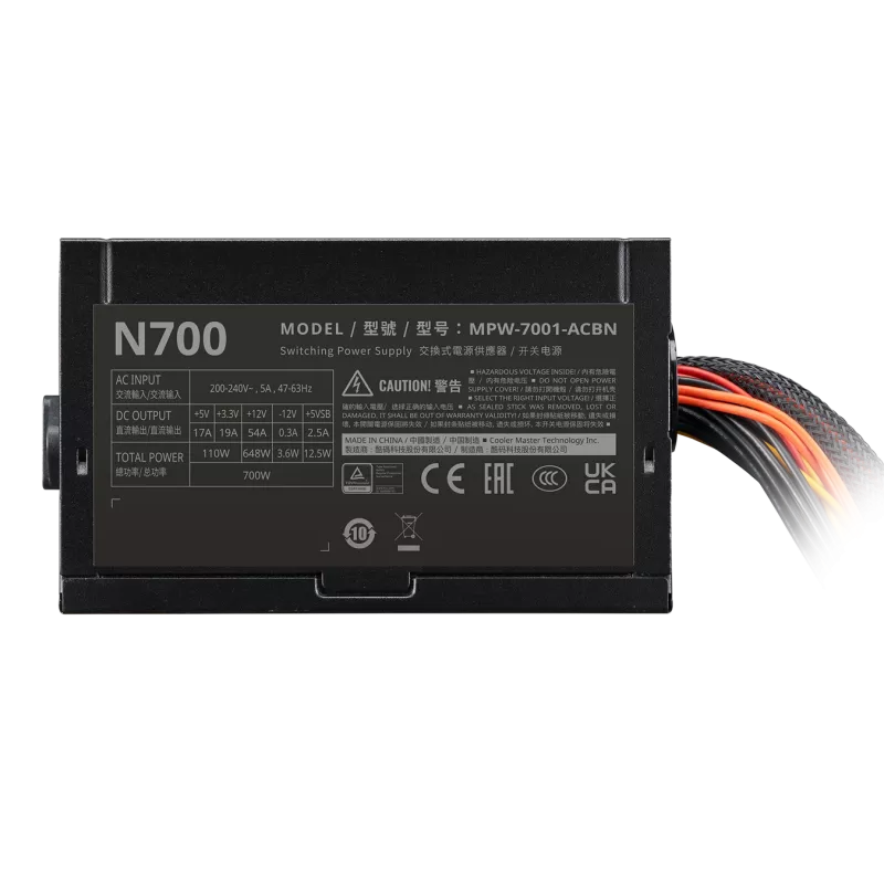 Elite NEX 230V 700, 700 W, 200 - 240 V, 47 - 63 Hz, 5 A, actief, 110 W
