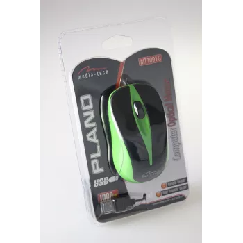 Bedrade optische muis 800dpi zwart & groen MT1091G