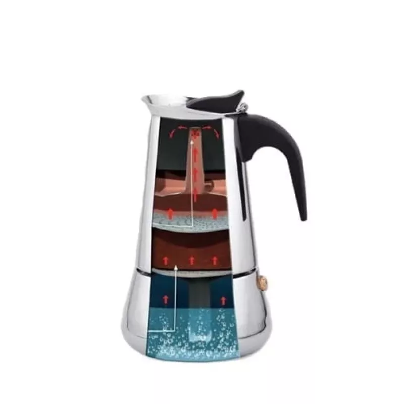 Moka pot Maestro MR-1660-9, koffiezetter voor 6 kopjes, zwart