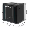 19 inch rackkast QOLTEC 54464 12U 600x635x450 zwart