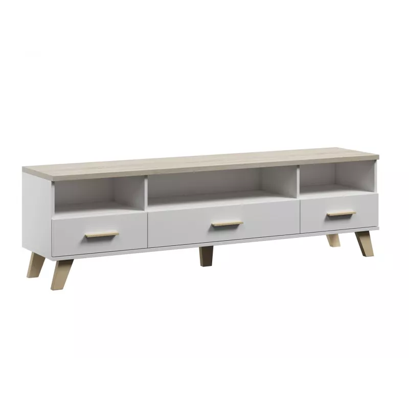 Cama tv-standaard LOTTA 180cm wit + sonoma eiken