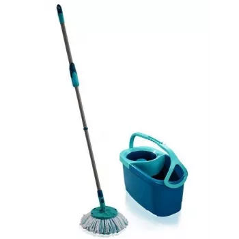Wissersysteem-emmer Leifheit Clean Twist Disc Mop — 20 L, 360° draaibare mopkop, metaal en kunststof, blauw