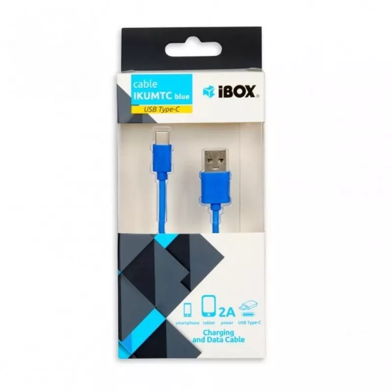 IBOX USB A naar USB C kabel IKUMTCB — 1 m, USB 2.0, blauw