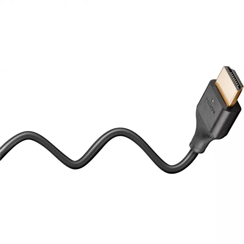 Goobay 75296 Slim High-Speed HDMI-kabel met Ethernet, 4K@60Hz, HDMI 2.0, male-male, 5 m, zwart