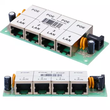 PoE-injector Extralink 4-poorts 4x 100 Mb/s RJ45, Fast Ethernet, 48 V, zonder behuizing