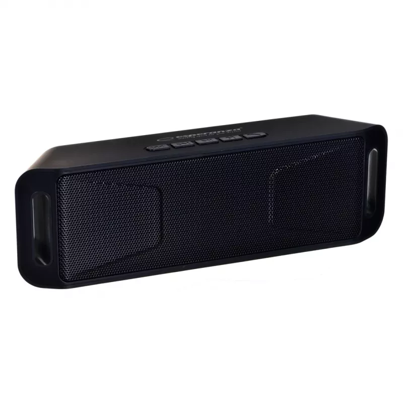 Stereo draagbare luidspreker ESPERANZA FOLK zwart — 6 W RMS, Bluetooth, microSD, LiPo-accu