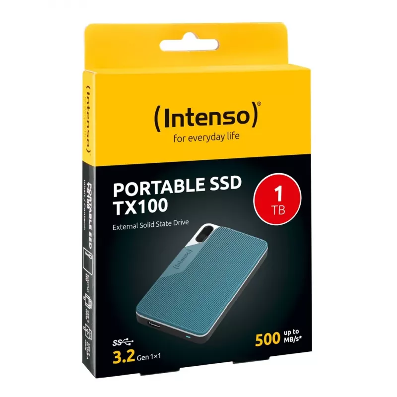 Intenso TX100 externe ssd van 1 TB, USB-C 3.2 Gen 1x1