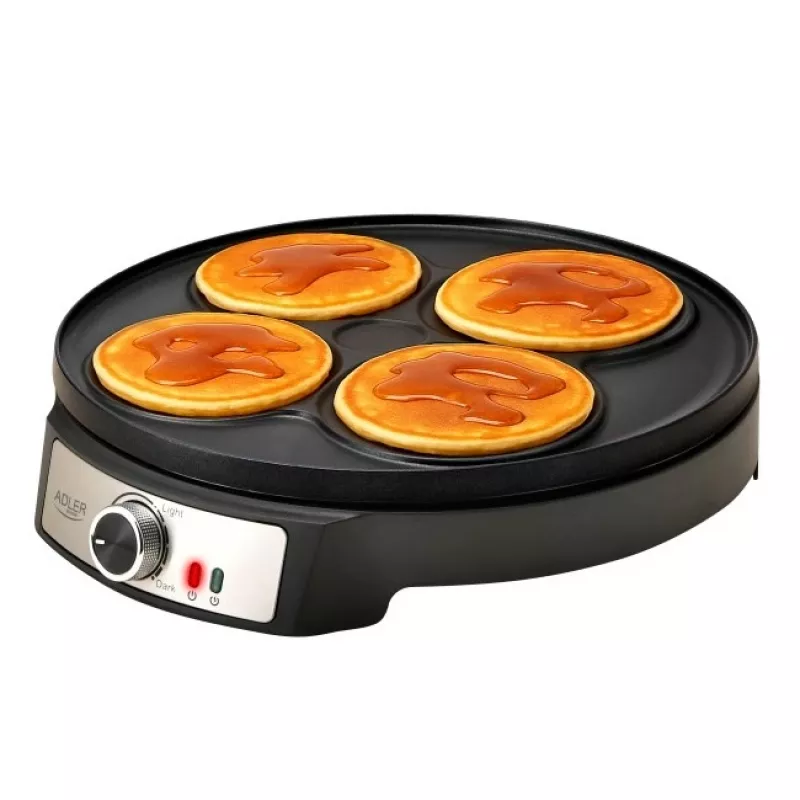 Adler AD 3093 2-in-1 dubbelzijdige elektrische crêpemaker, 1600 W, zwart