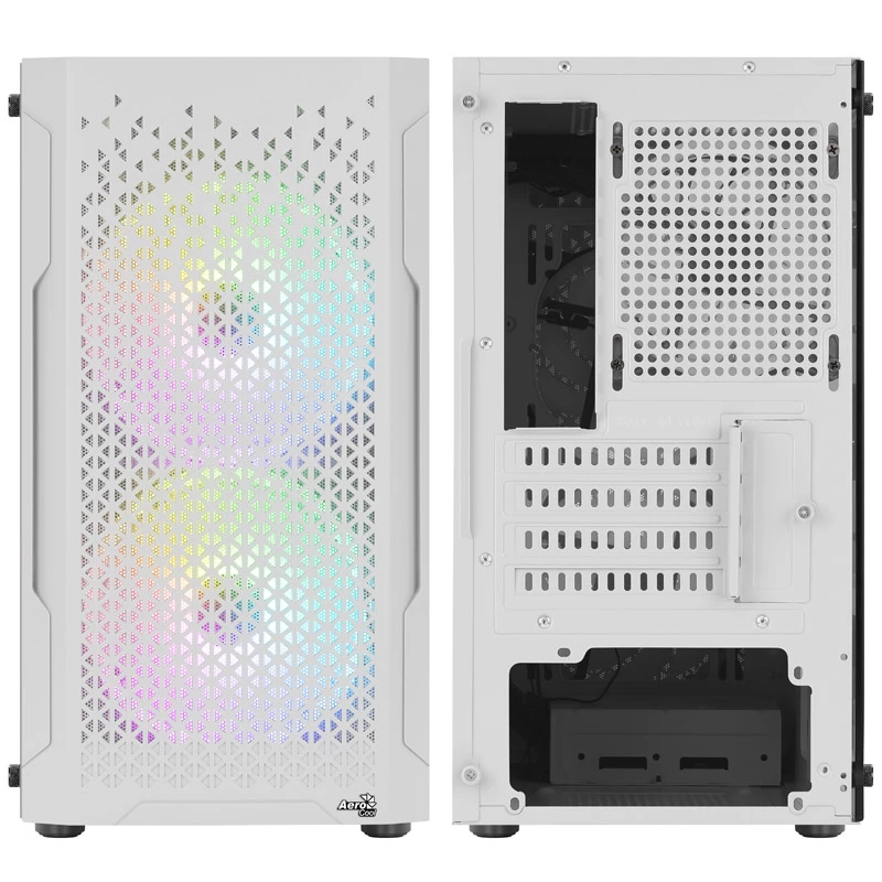 ATX AEROCOOL TRINITY MINI FRGB micro mini tower behuizing met glaspaneel (wit)