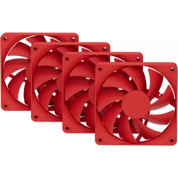 Computerventilator HYTE FA12-RR-4 120 mm, 1500 tpm, 72 m³/h, 1,6 mmH2O, fluïdumdynamisch lager, rood, 4-pack