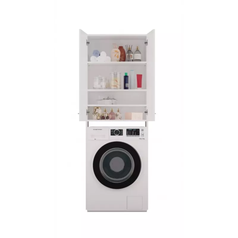 Badkamer-opbergkast Top e Shop POLA DD BIEL – wandmontage, wit frame, 4 planken