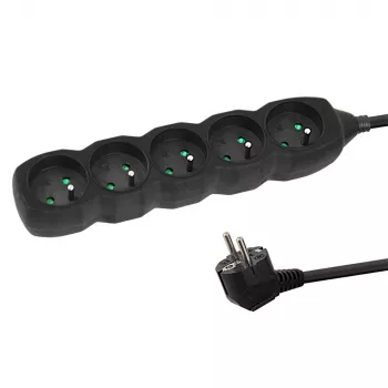 Stekkerdoos ESPERANZA ELK208K — 5 stopcontacten, 3 m kabel, zwart