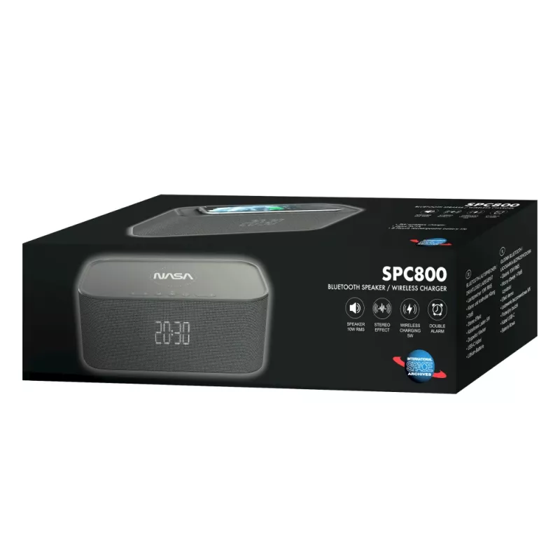 NASA SPC800 bluetooth-luidspreker/wekker/draadloze oplader