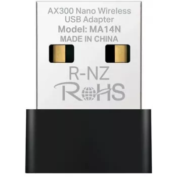 USB-WLAN-adapter MERCUSYS MA14N — USB Type-A, 2,4 GHz single-band, tot 287 Mbit/s, zwart