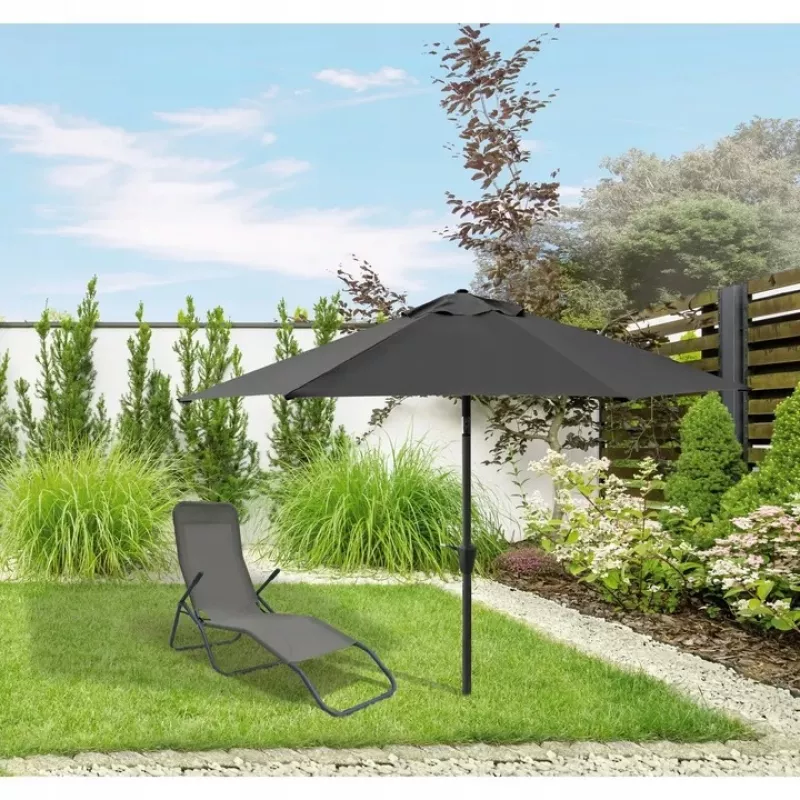 Tuinparasol Extralink opvouwbaar 3 m, groot, grafiet