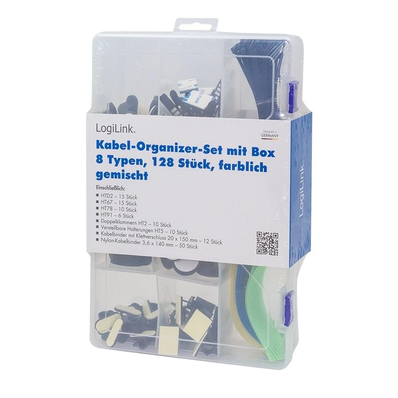 LogiLink kabelorganizer-set 128 stuks