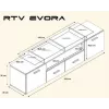 Cama TV-standaard EVORA 200 wenge/wit glanzend