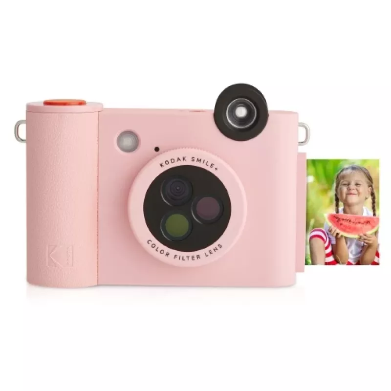 Instantcamera Kodak SMILE+ 2x3 inch roze — 2x3-inch ZINK-prints, ingebouwde oplaadbare accu