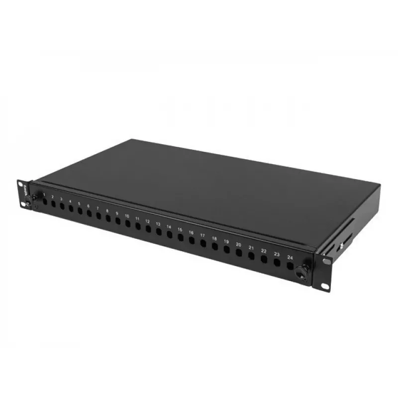 Glasvezel-patchpanel LANBERG FOP1-24ST-FCB 1U 24xST / 24xFC rackmontage zwart
