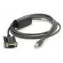 Zebra CBA-R10-S07ZBR seriële kabel zwart 2,13 m DB9 RJ-45