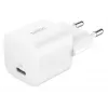 Oplader Belkin BoostCharge 25W USB-C PD (binnen AC) wit — voor draagbare spelcomputers, smartphones, tablets