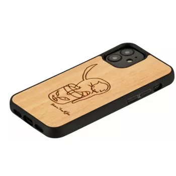 Telefoonhoesje Man and Wood voor iPhone 12 mini — bedrukte kat met rode vis