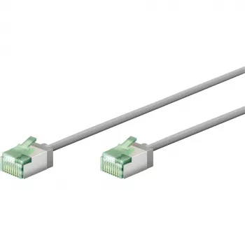 Goobay Ultra-Flexibele CAT 8.1 patchkabel slank U/FTP grijs - extra korte stekker 99,9% (74349)