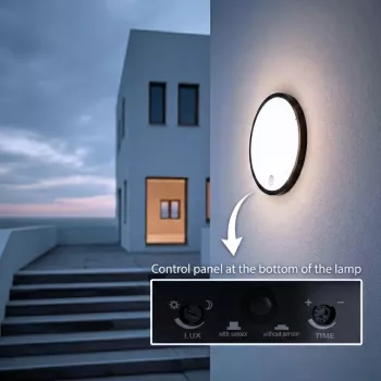 LED-lamp met PIR-sensor MACLEAN MCE525 B – buitenwandlamp, bewegingsgeactiveerde LED