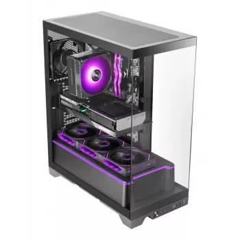 TACENS Mars Gaming MCPRISMA midi-tower pc-behuizing, zwart, gehard glas, ondersteunt ATX/Micro-ATX/Mini-ITX, 2x 3,5-inch + 2x 2,5-inch sloten