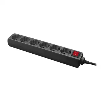 Stroomverdeler LogiLink LPS202B 1,4m 6 AC-uitgangen zwart
