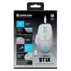 Draadloze muis DEFENDER Stix GM-009 RF — optisch 3200 DPI, 6 knoppen, dubbelhandig, USB RF, op batterij, wit