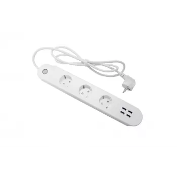 Slimme stekkerdoos Denver SHP-300U 3 AC-stopcontacten type E 4 wit