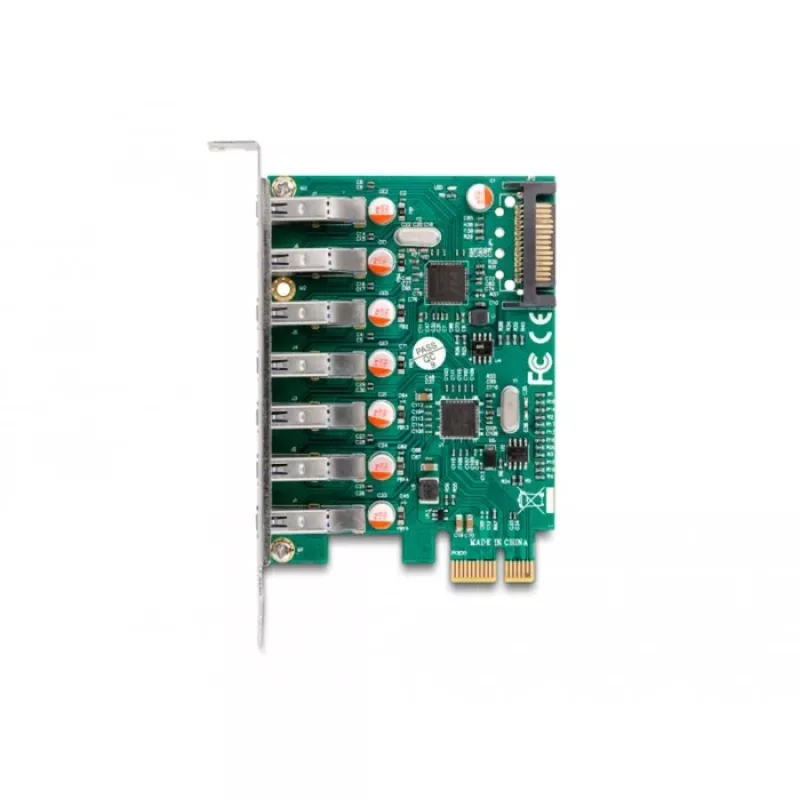 DeLOCK PCI Express x1-kaart naar 7 x externe USB 5 Gbit/s Type-A bus