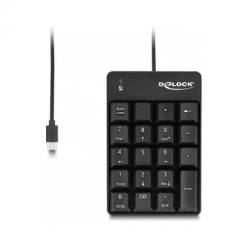 Numeriek toetsenblok DeLOCK 12108 USB zwart 19 toetsen 1,6 m kabel