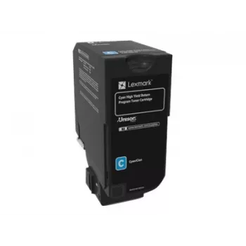 Lexmark 74C2HC0 Retour-tonercartridge, cyaan, hoge capaciteit, 12000 pagina's